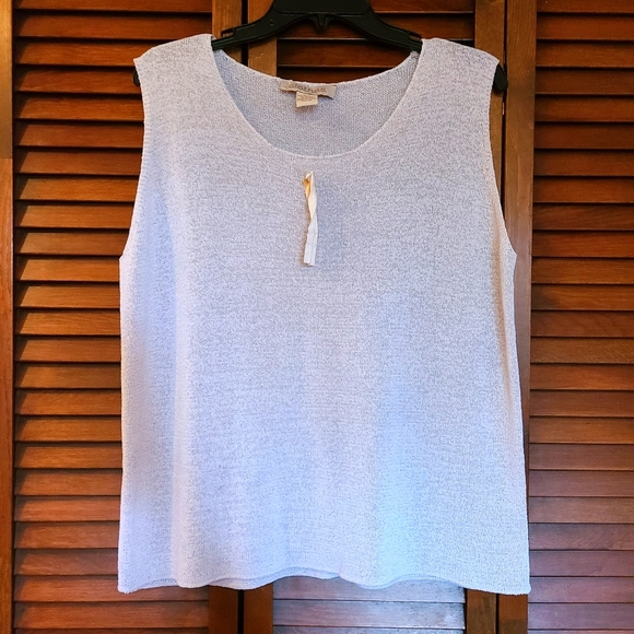 C.L.O.T.H.E.S. white/silver mesh short tank top - Picture 1 of 3